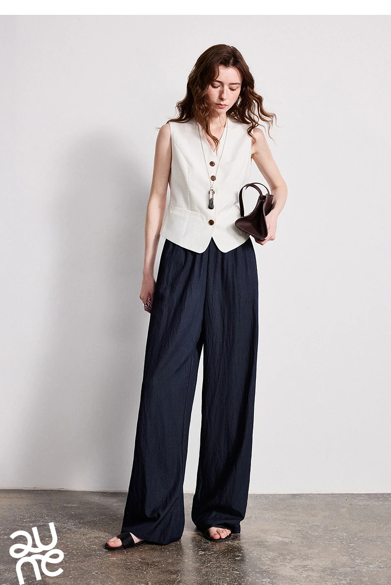 TOYOUTH Women Wide-Leg Casual Pants 2026 Spring New Effortless Versatile Relaxed Yamamoto-Style Lounge Trousers