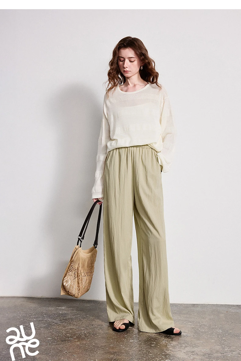 TOYOUTH Women Wide-Leg Casual Pants 2026 Spring New Effortless Versatile Relaxed Yamamoto-Style Lounge Trousers