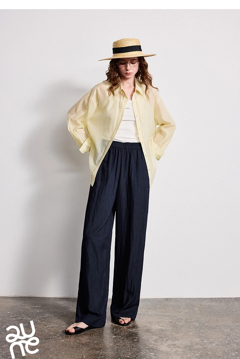 TOYOUTH Women Wide-Leg Casual Pants 2026 Spring New Effortless Versatile Relaxed Yamamoto-Style Lounge Trousers