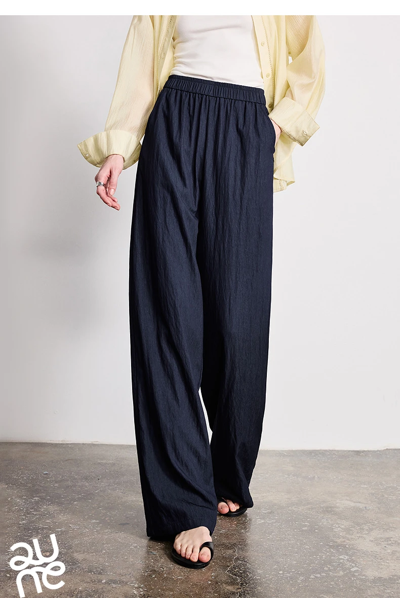 TOYOUTH Women Wide-Leg Casual Pants 2026 Spring New Effortless Versatile Relaxed Yamamoto-Style Lounge Trousers