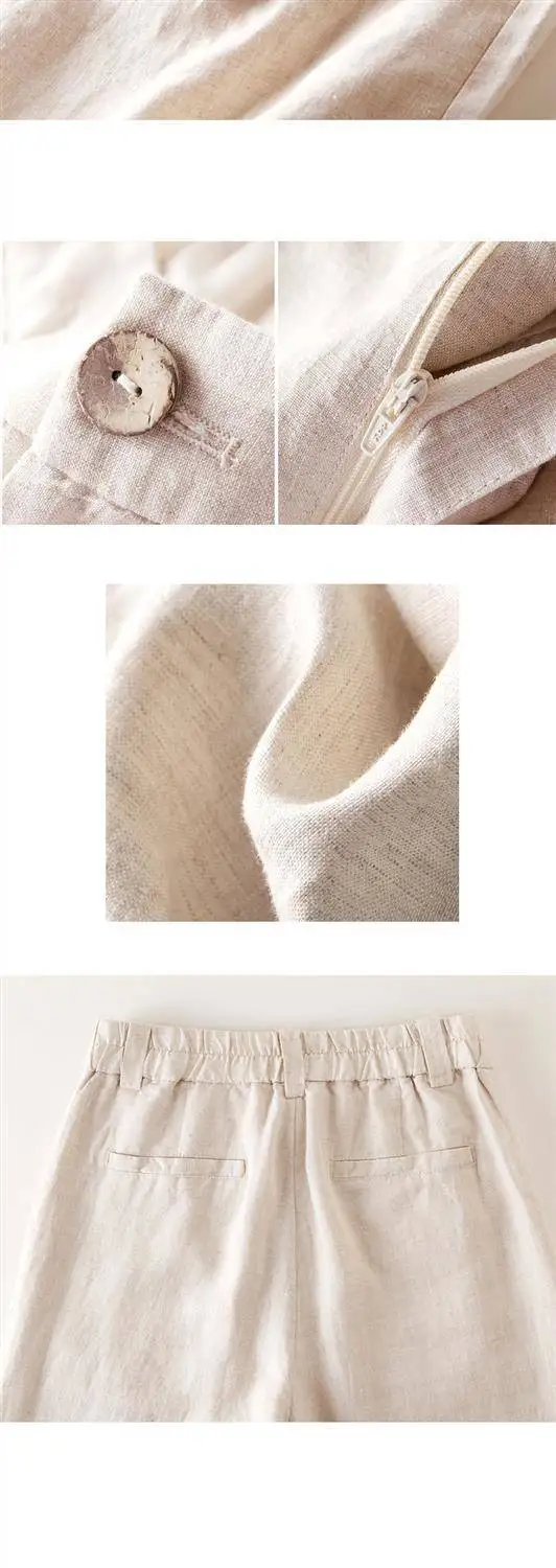 Women's Pants Summer Cotton Linen Wide Leg Pants Full Length Casual Solid White Loose High Waist Straight Trousers Women