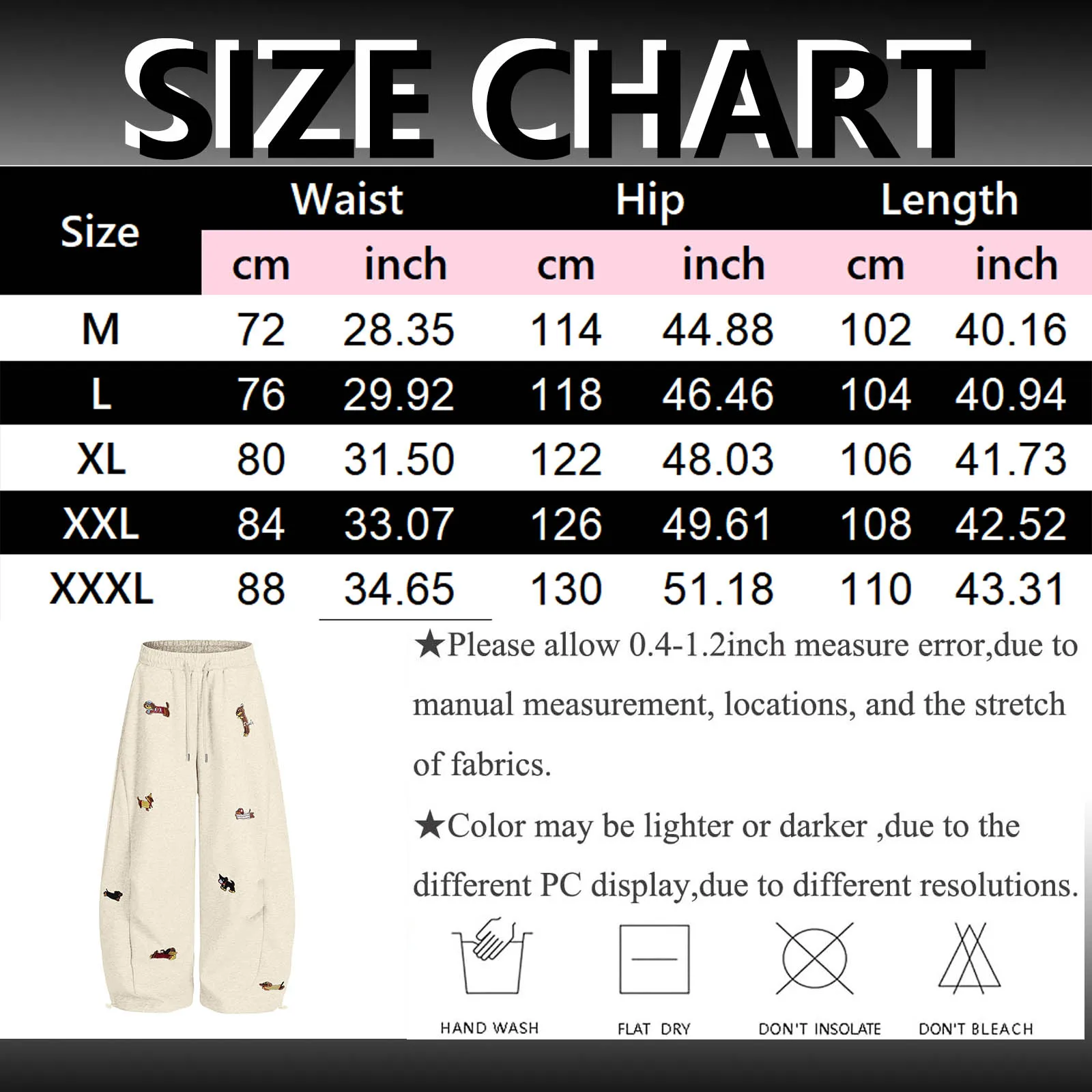 High Street Embroidered Sausage Dog Pants Y2k Women's Harajuku Loose Straight Leg Comfort Sweatpants Female Jogging Long Pants
