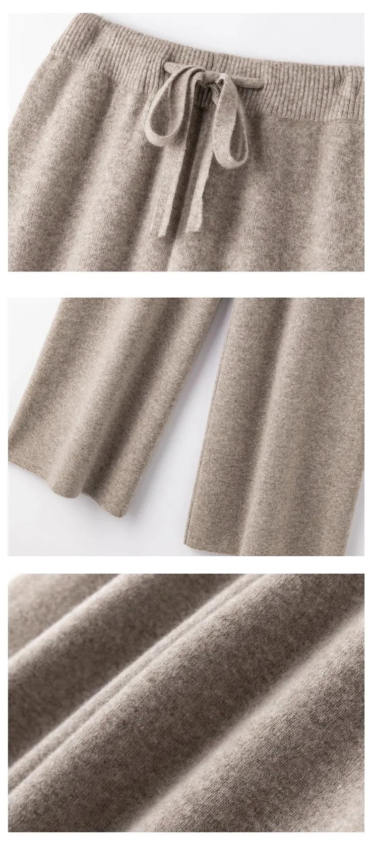 High Waist Fine Wool Wide-Leg Pants Women's Temperament Mop Pants Outer Wear Draping Effect Soft Glutinous Knitted Trousers
