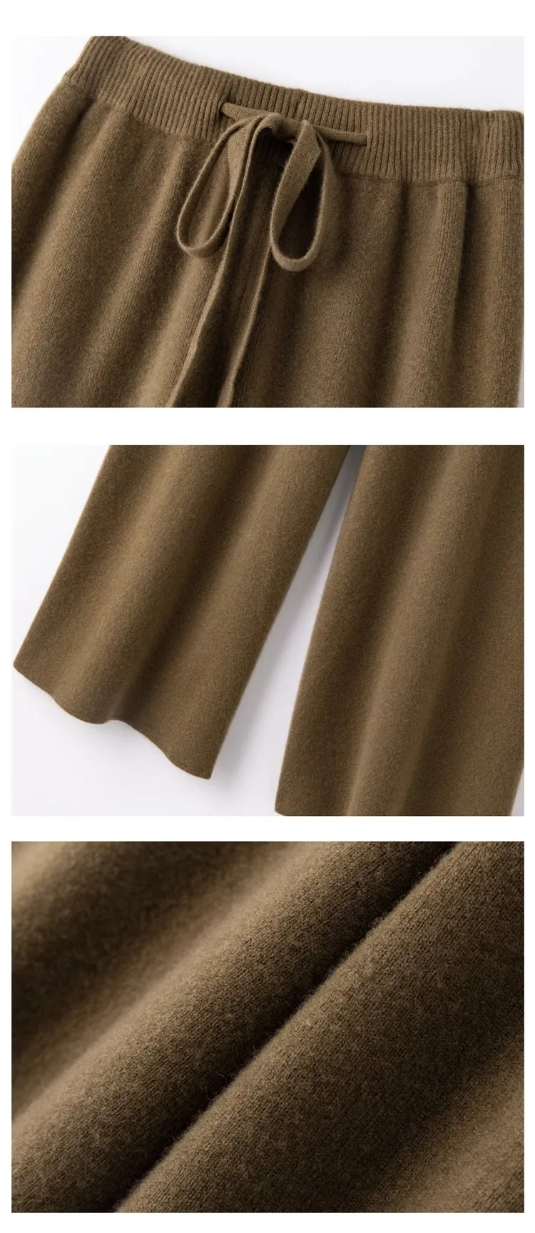 High Waist Fine Wool Wide-Leg Pants Women's Temperament Mop Pants Outer Wear Draping Effect Soft Glutinous Knitted Trousers