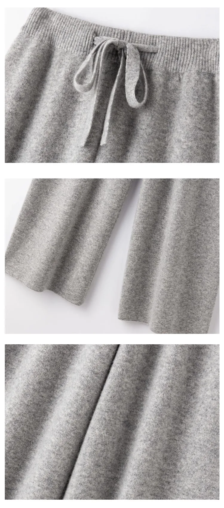 High Waist Fine Wool Wide-Leg Pants Women's Temperament Mop Pants Outer Wear Draping Effect Soft Glutinous Knitted Trousers