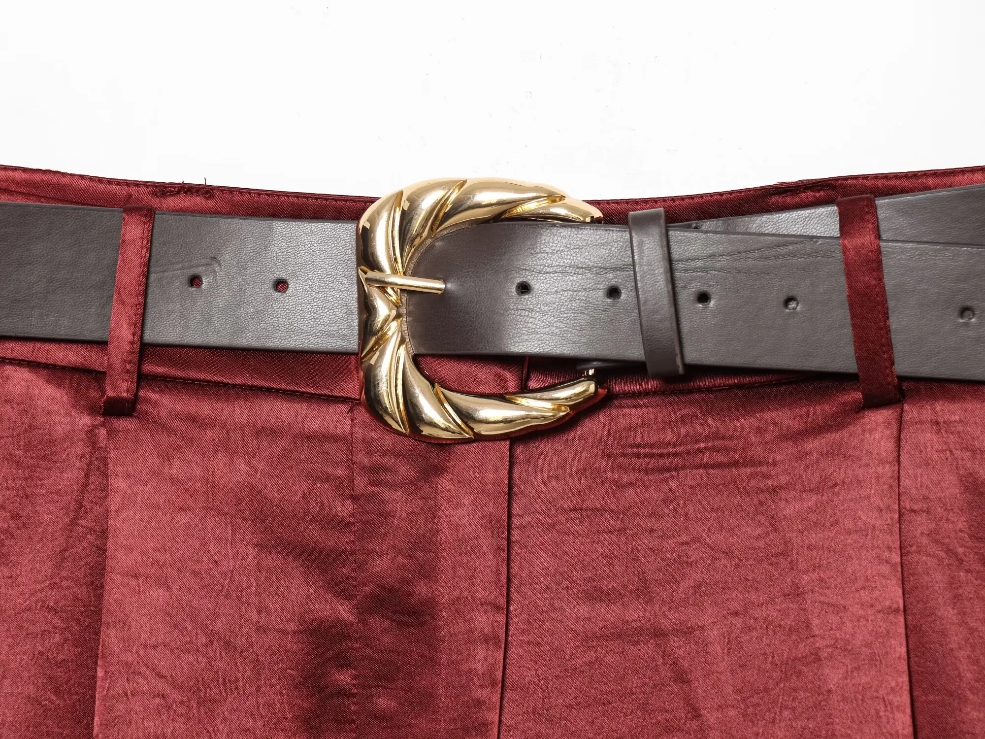 2026 New Fashion Women's Vintage Designer Smooth Satin Pants with Belt Lady Elegant High Waist Loose Wide Leg Straight Trousers