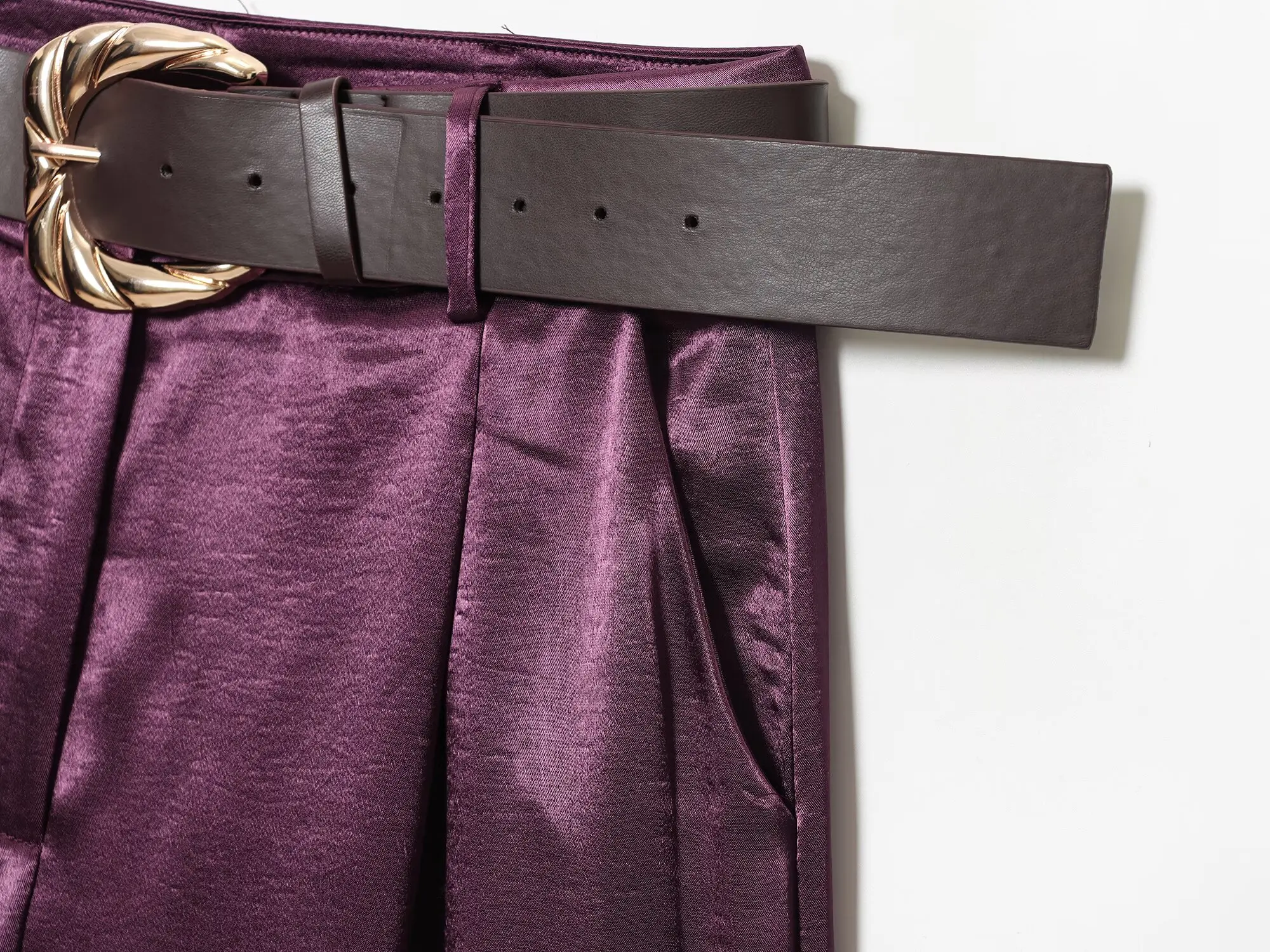 2026 New Fashion Women's Vintage Designer Smooth Satin Pants with Belt Lady Elegant High Waist Loose Wide Leg Straight Trousers