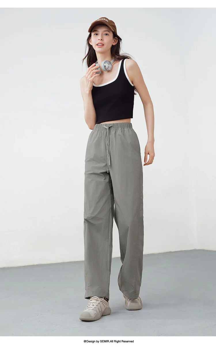Semir Casual Pants Women Moisture Wicking Relaxed Fit Wide Leg 2025 New Summer Cool Feeling Sun Protection Long Pants
