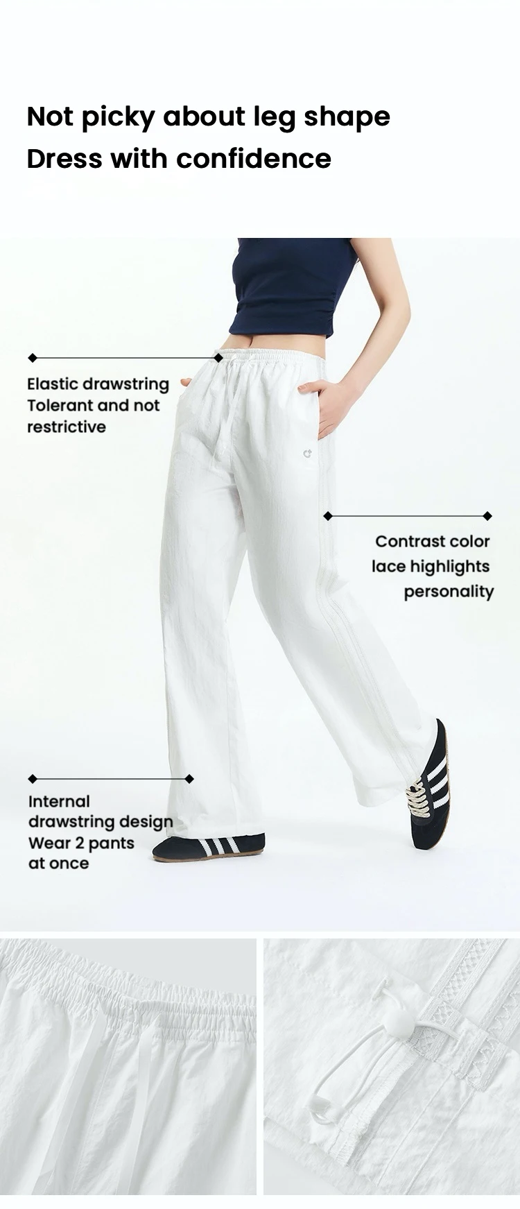 Semir Casual Pants Women Moisture Wicking Relaxed Fit Wide Leg 2025 New Summer Cool Feeling Sun Protection Long Pants