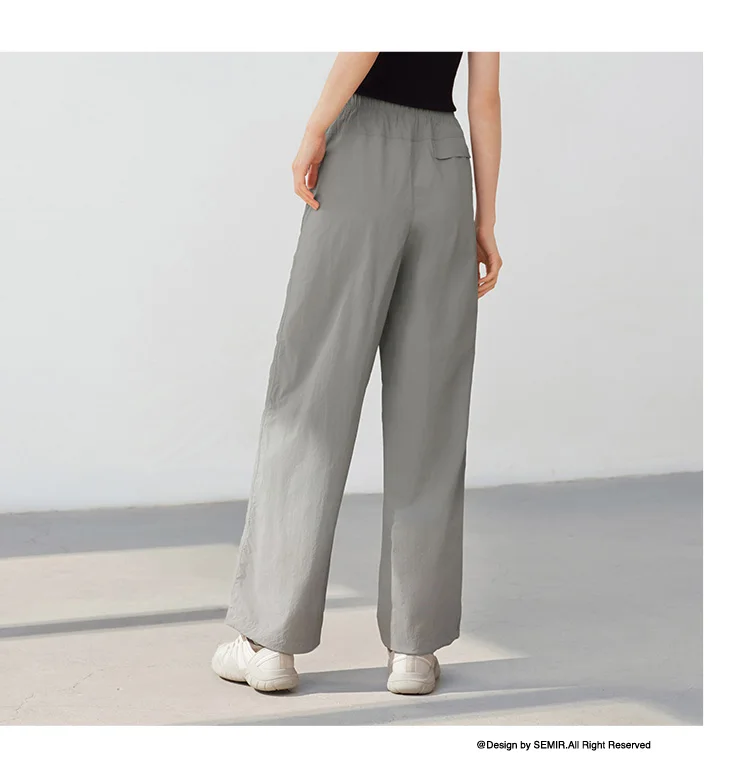 Semir Casual Pants Women Moisture Wicking Relaxed Fit Wide Leg 2025 New Summer Cool Feeling Sun Protection Long Pants