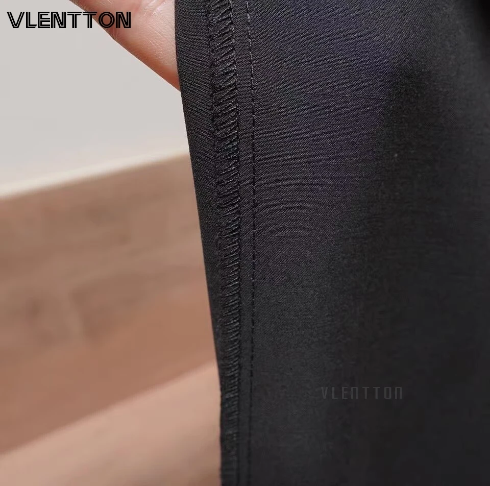 2026 New Spring Autumn Women's Fashion Black Versatile Flared Pants Casual Solid Zipper Trousers Ladies Bottoms