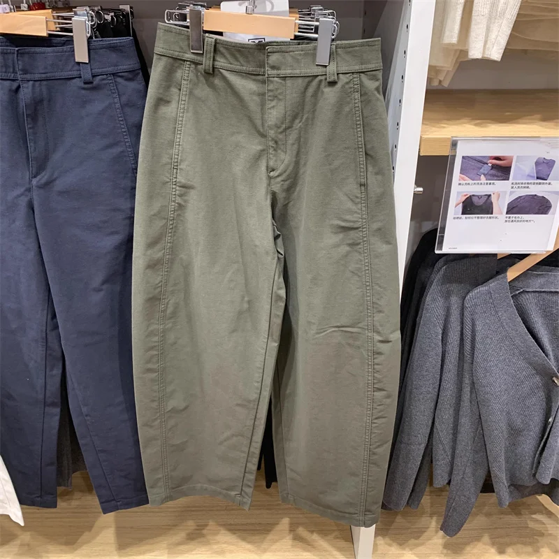 High Quality Fashion Casual Pants Women's Straight Trousers Spring Autumn Streetwear Lady Solid Color Loose Wide-leg Pants 2025