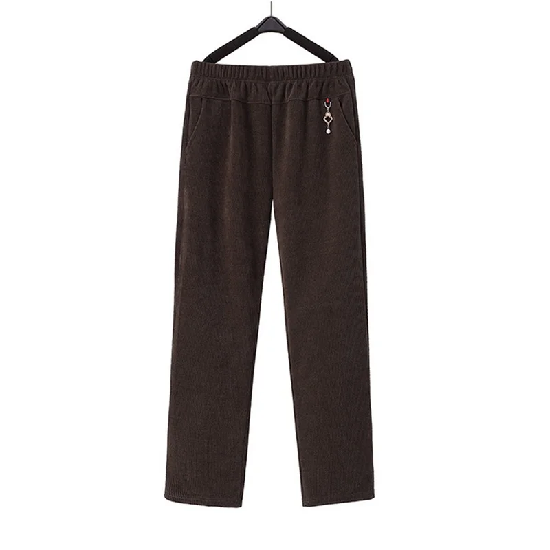 High Quality Corduroy Straight Trousers Women Autumn Winter Oversize 8XL Mother Pants Fleece Thicke Warm Casual Pants Female New