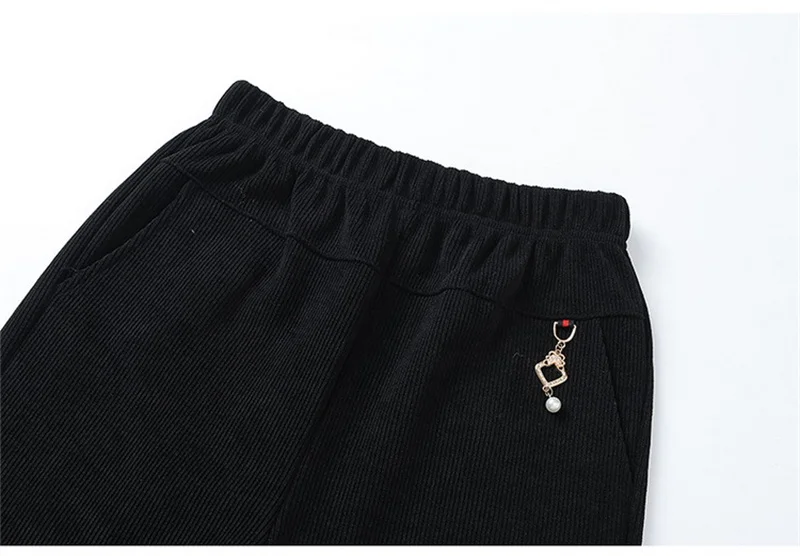 High Quality Corduroy Straight Trousers Women Autumn Winter Oversize 8XL Mother Pants Fleece Thicke Warm Casual Pants Female New