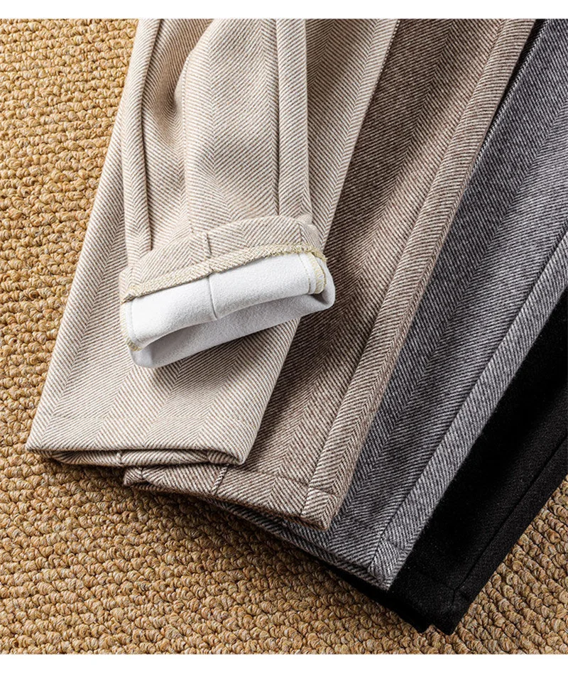 2025 New Fashion Autumn Women Woolen Pants Casual Lady High Waist Harem pants Female Winter Loose Thick Warm Trousers Women