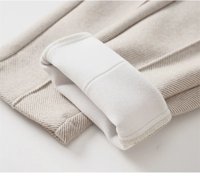2025 New Fashion Autumn Women Woolen Pants Casual Lady High Waist Harem pants Female Winter Loose Thick Warm Trousers Women