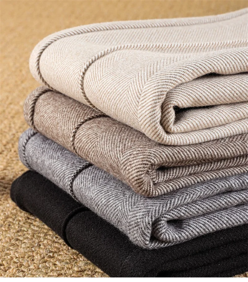 2025 New Fashion Autumn Women Woolen Pants Casual Lady High Waist Harem pants Female Winter Loose Thick Warm Trousers Women