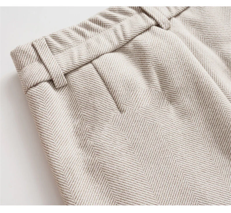 2025 New Fashion Autumn Women Woolen Pants Casual Lady High Waist Harem pants Female Winter Loose Thick Warm Trousers Women