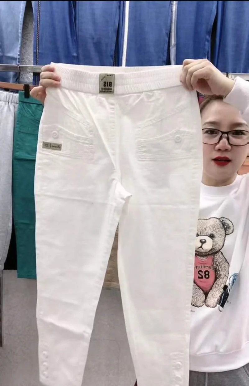 Women Thin Cotton Linen Casual Pants 2025 Spring Summer New Large Size Loose Slim Harem Trousers Straight Nine Pants Tide Female