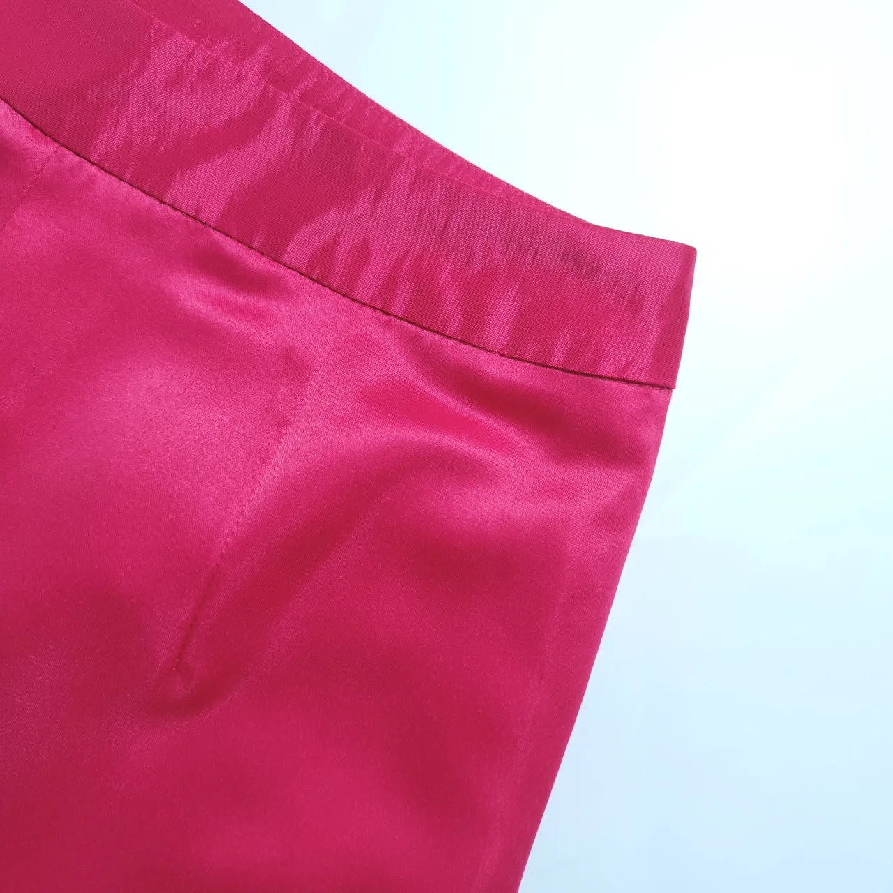 CM.YAYA Women Elegant Ruffles Hem High Waist Loose Wide Leg Flare Pants 2022 Summer Rose Red Black INS Trousers