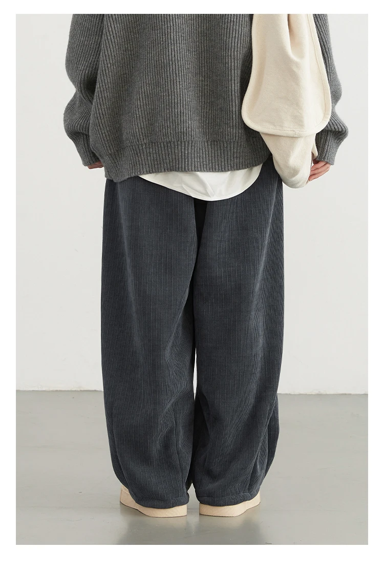 CHIC VEN Women Pant Loose Retro High Waisted Casual Wide Leg Pants Solid Plush Thick Warm Female Trousers Spring Autumn 2024