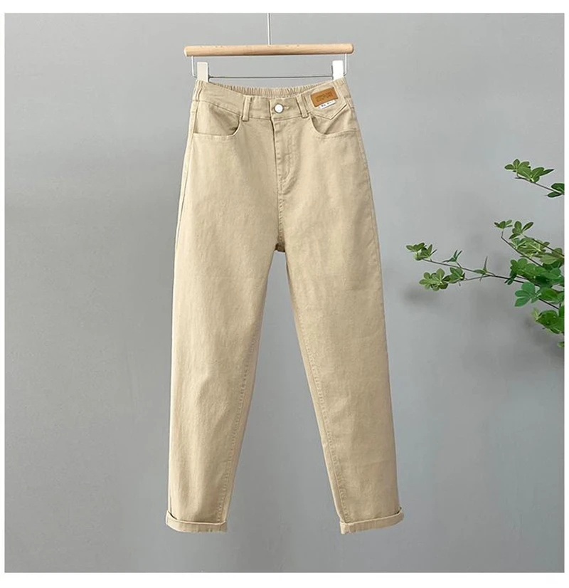 2026New Korean High Waist Denim pants Women's Autumn Casual Loose Khaki Harun pants Female Trousers Ladies