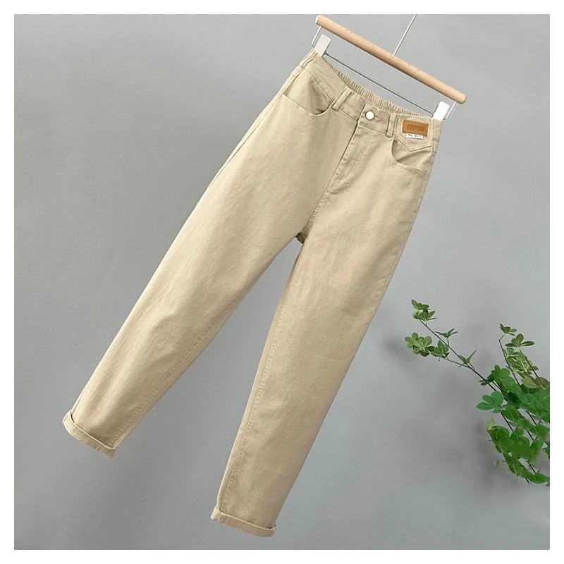 2026New Korean High Waist Denim pants Women's Autumn Casual Loose Khaki Harun pants Female Trousers Ladies