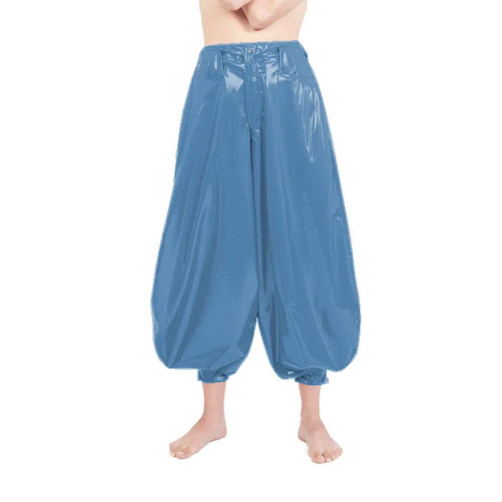 Punk High Waist PVC Harem Pants, Shiny Leather, Club Party Lantern Pants, Streetwear, Classic Tobi Pants, Dance Bloomers, 7XL