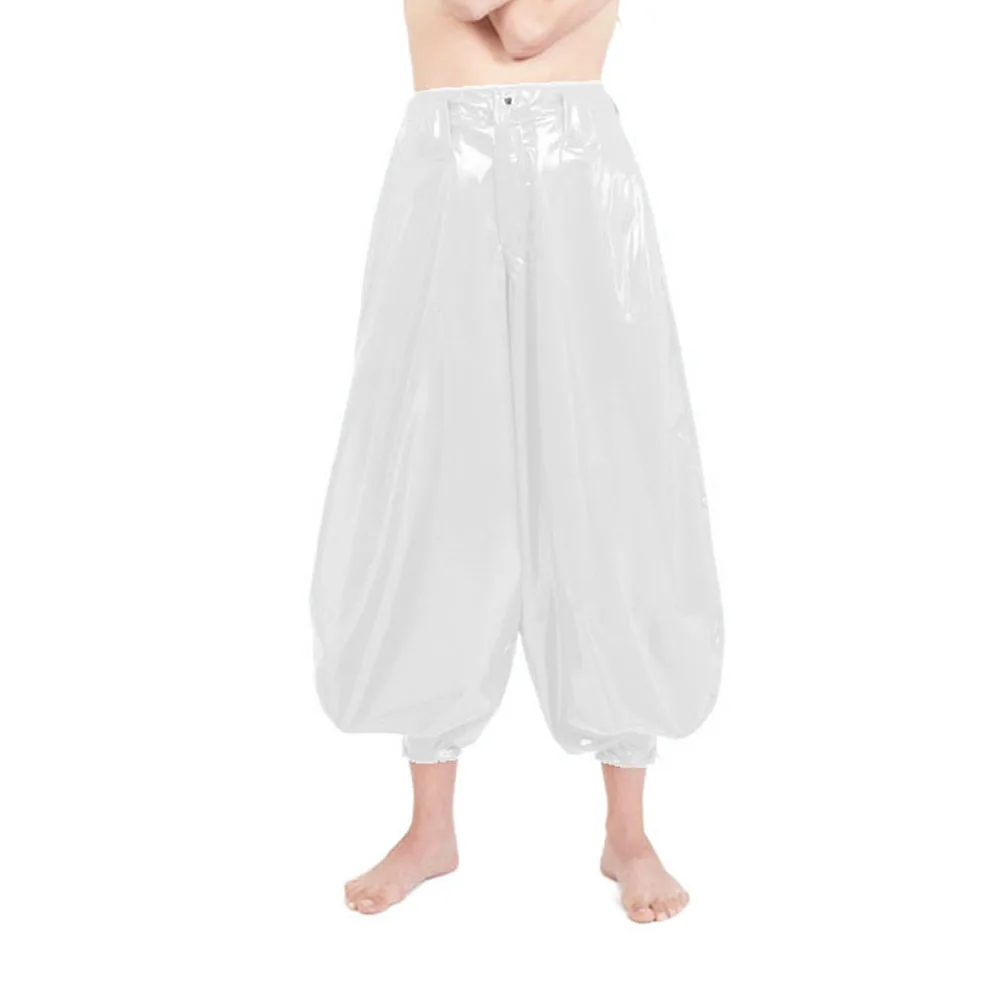 Punk High Waist PVC Harem Pants, Shiny Leather, Club Party Lantern Pants, Streetwear, Classic Tobi Pants, Dance Bloomers, 7XL