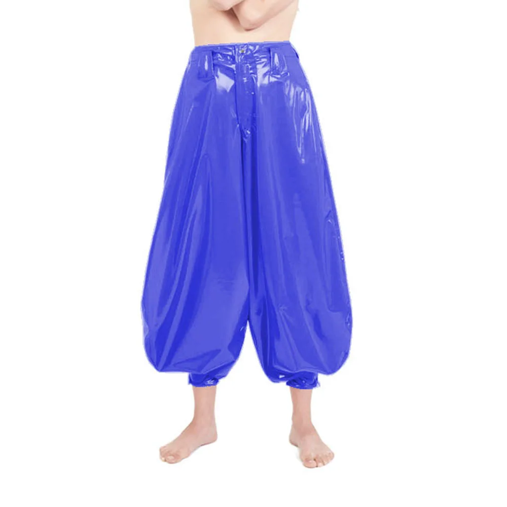 Punk High Waist PVC Harem Pants, Shiny Leather, Club Party Lantern Pants, Streetwear, Classic Tobi Pants, Dance Bloomers, 7XL