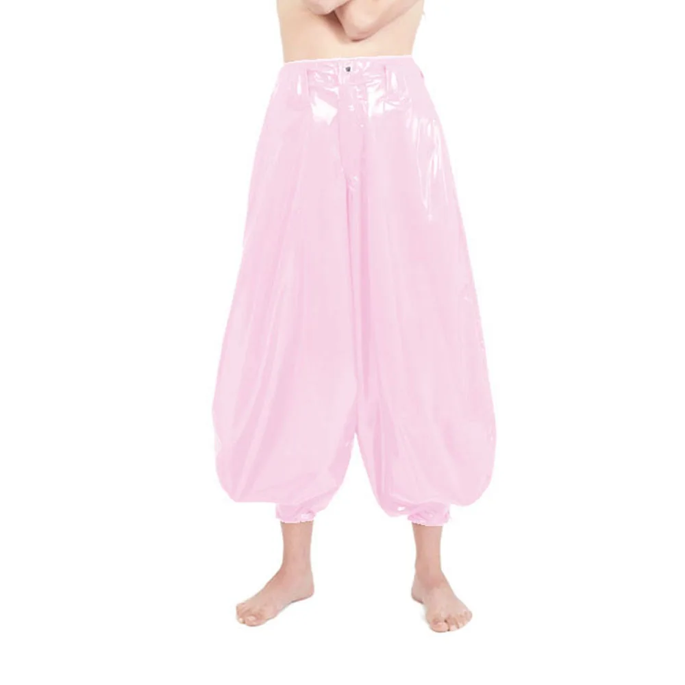 Punk High Waist PVC Harem Pants, Shiny Leather, Club Party Lantern Pants, Streetwear, Classic Tobi Pants, Dance Bloomers, 7XL