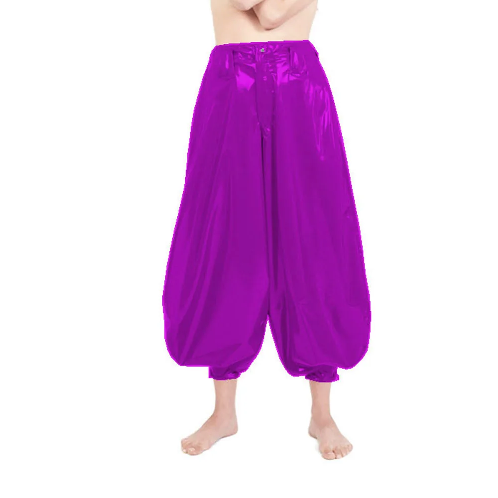 Punk High Waist PVC Harem Pants, Shiny Leather, Club Party Lantern Pants, Streetwear, Classic Tobi Pants, Dance Bloomers, 7XL