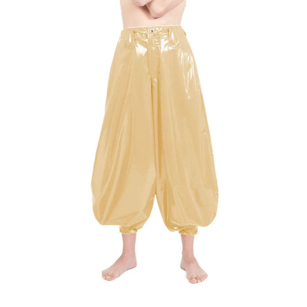 Punk High Waist PVC Harem Pants, Shiny Leather, Club Party Lantern Pants, Streetwear, Classic Tobi Pants, Dance Bloomers, 7XL