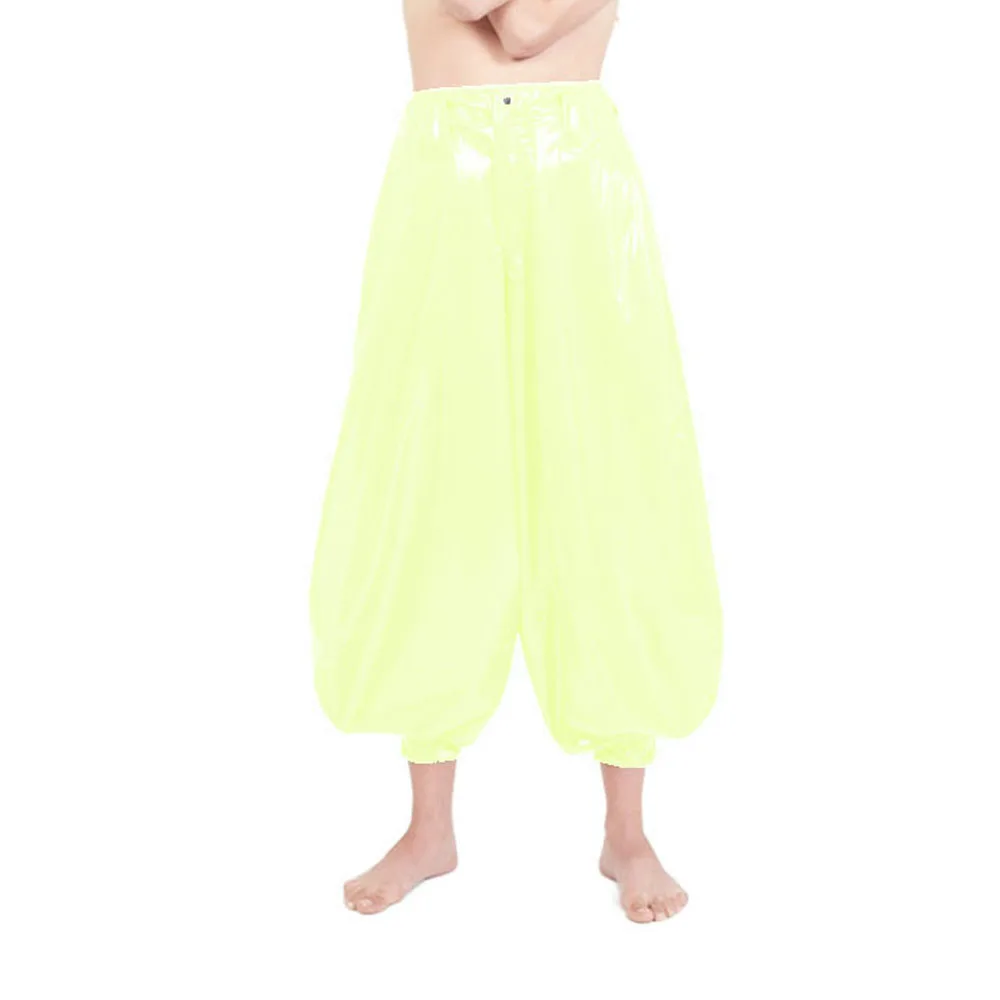 Punk High Waist PVC Harem Pants, Shiny Leather, Club Party Lantern Pants, Streetwear, Classic Tobi Pants, Dance Bloomers, 7XL