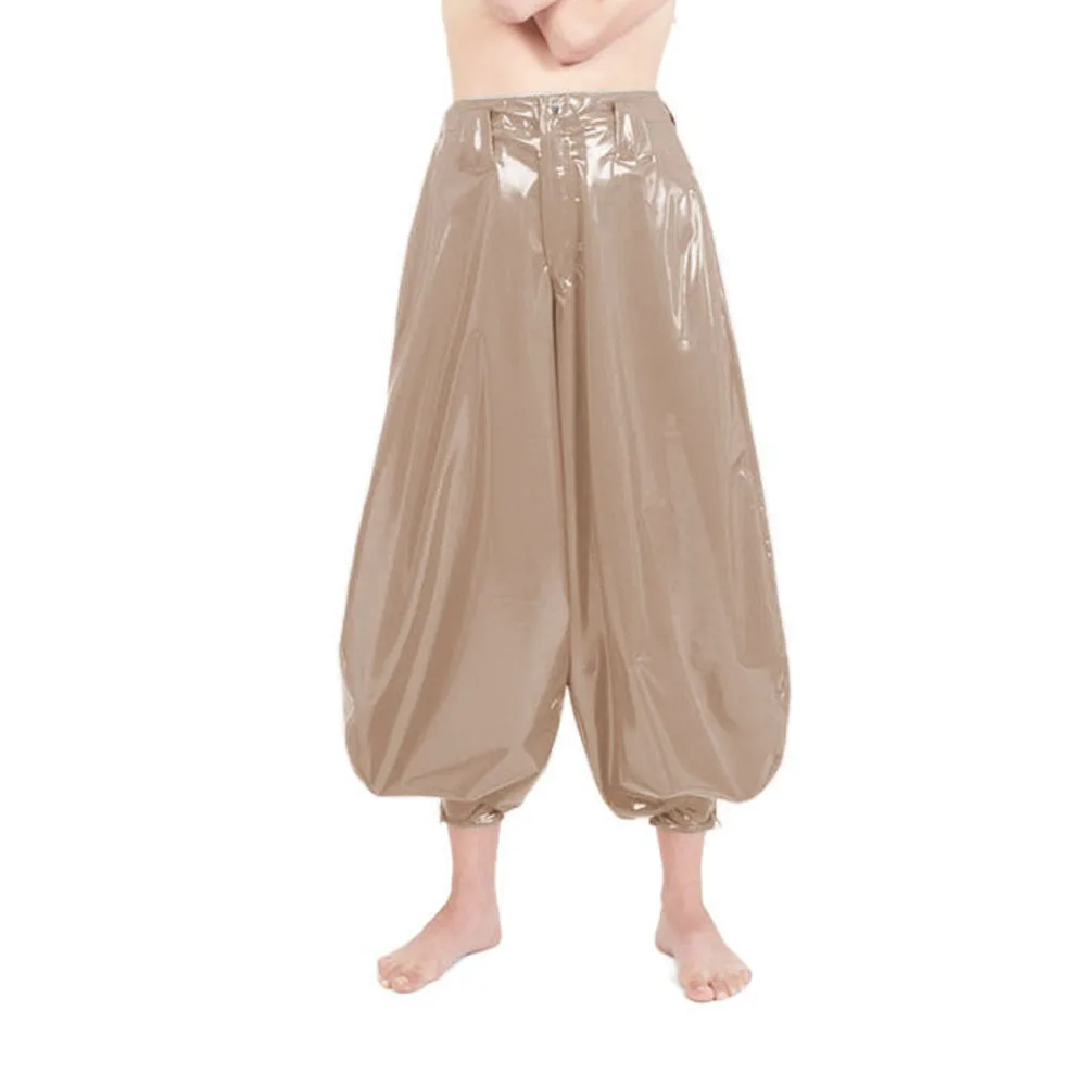 Punk High Waist PVC Harem Pants, Shiny Leather, Club Party Lantern Pants, Streetwear, Classic Tobi Pants, Dance Bloomers, 7XL