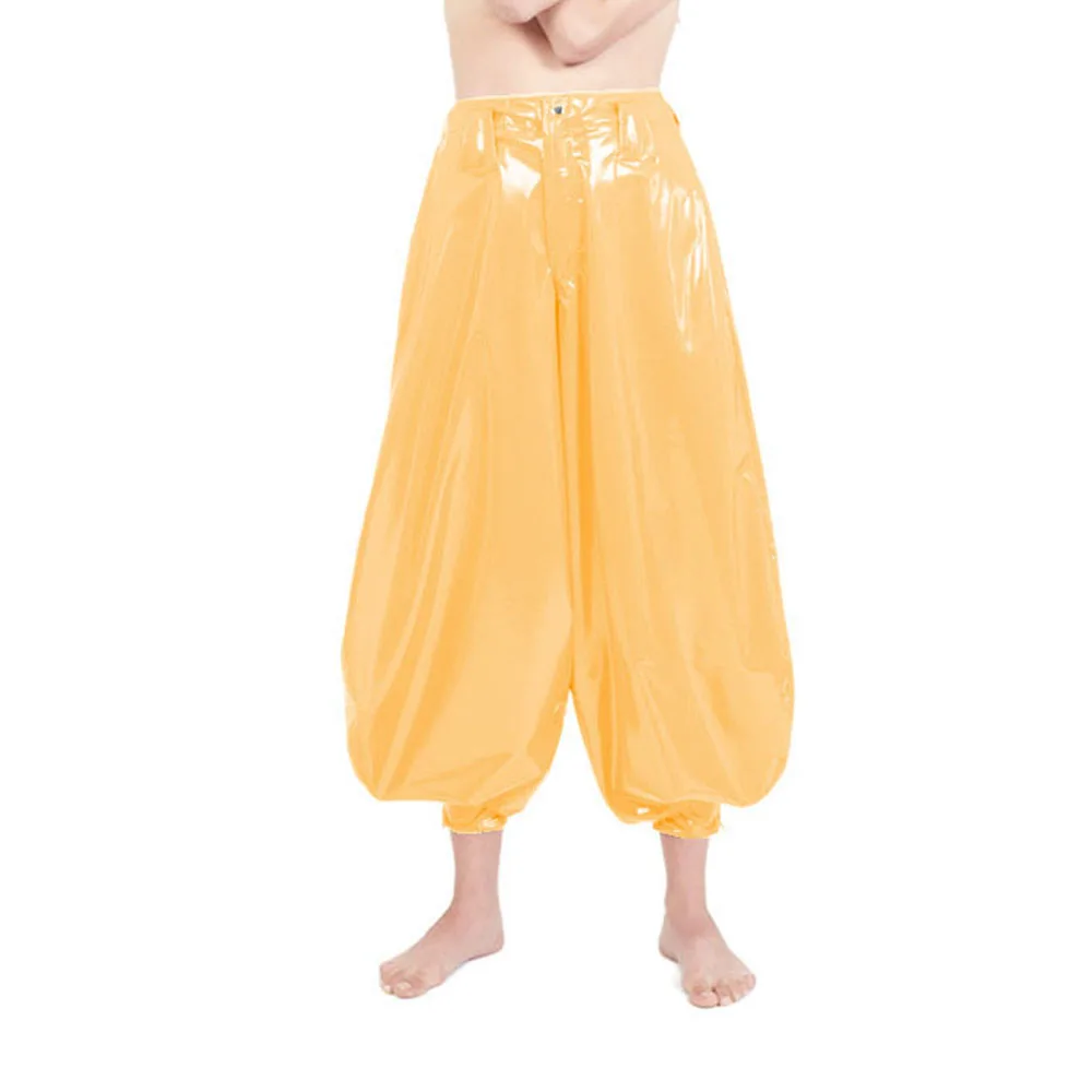 Punk High Waist PVC Harem Pants, Shiny Leather, Club Party Lantern Pants, Streetwear, Classic Tobi Pants, Dance Bloomers, 7XL