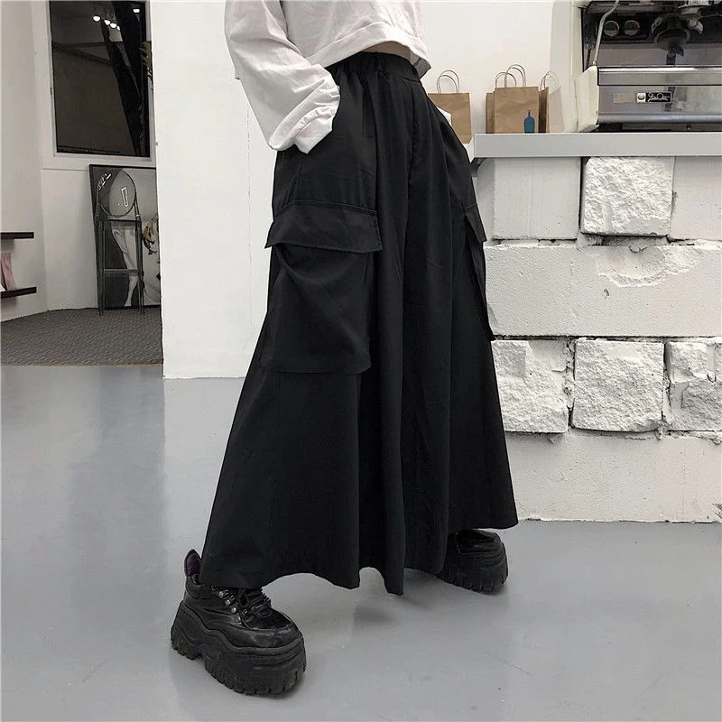 Jmprs Plus Size Women Wide Leg Pants Y2K Streetwear Loose Cargo Pants 90S Gothic Harajuku Oversize Female Trousers 6XL