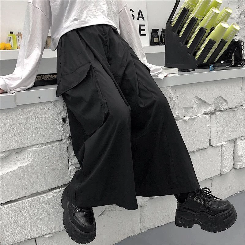 Jmprs Plus Size Women Wide Leg Pants Y2K Streetwear Loose Cargo Pants 90S Gothic Harajuku Oversize Female Trousers 6XL