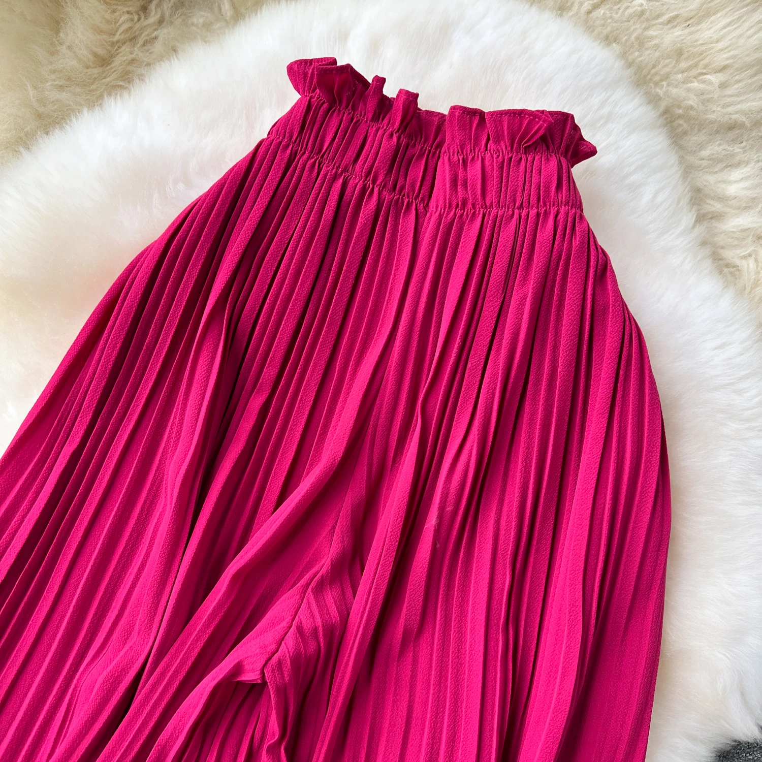 SINGREINY Bandage Basics Casual Pants Women Summer Oversize Draped Wide Legs Pants High Waist Solid Long Pleated Trousers