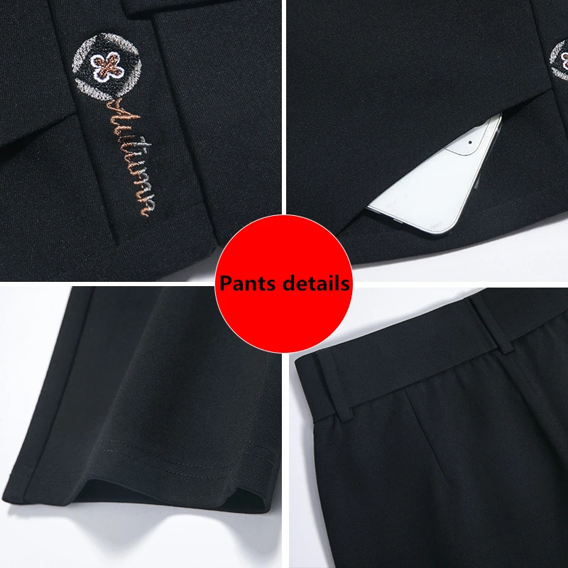 2026 New Women's Black Stretch Suit Pants, Fashion Purple Slim Trousers Green Brown Pantalones 27-34