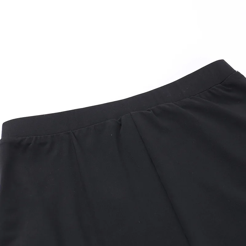 Goth Dark Grunge Streetwear Black Bandage Trousers Cyber Gothic Punk Hollow Out Flare Pants Women Emo High Waist Sexy Alt Bottom