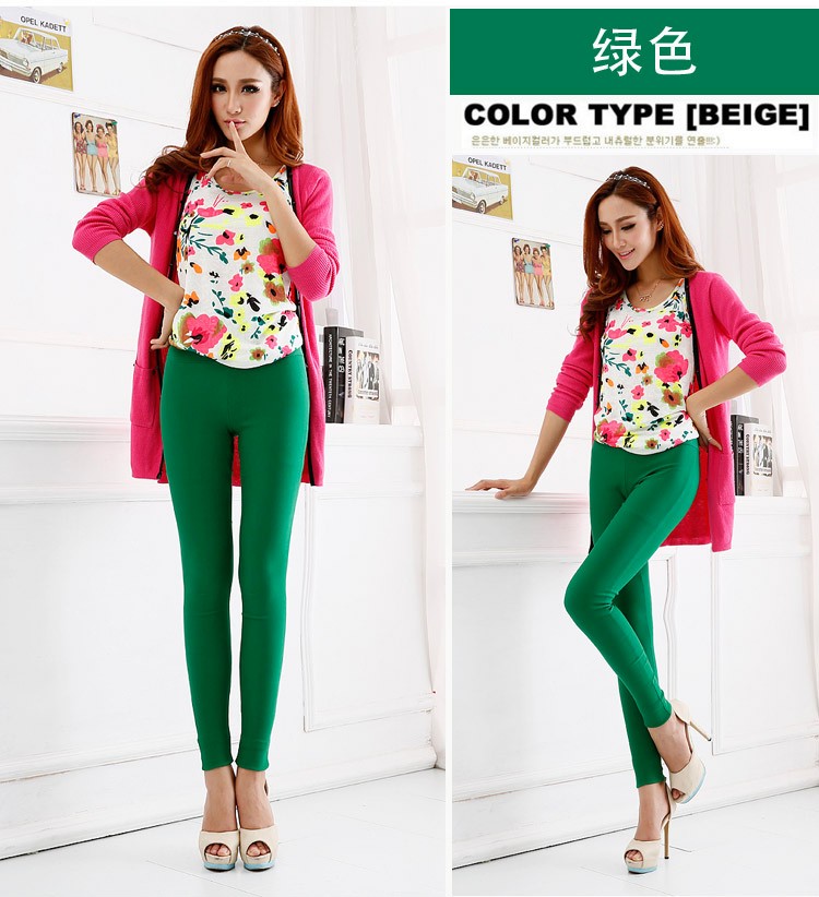 15 candy colour women 5XL 6XL high waist stretch pencil pants skinny casual cotton leggings female trousers