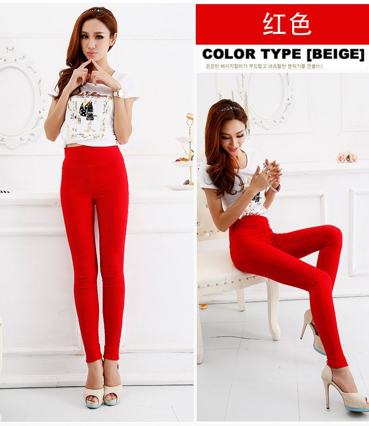 15 candy colour women 5XL 6XL high waist stretch pencil pants skinny casual cotton leggings female trousers