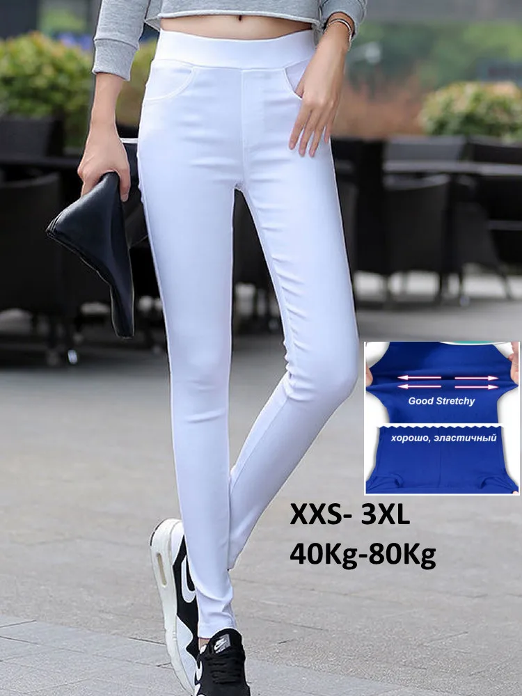 Woman Stretch Color Pants Girl High Stretchy Spring Pencil Trousers Straight Comfort Japan Good Stretch Skinny Fit