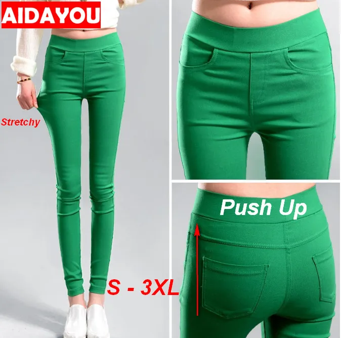 Woman Stretch Color Pants Girl High Stretchy Spring Pencil Trousers Straight Comfort Japan Good Stretch Skinny Fit