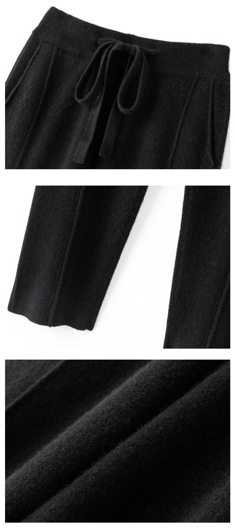 2024 Cashmere Pants Women's Wear Thin Harlan Pants Wool Knitted Radish Pants Autumn and Winter Loose Grandma