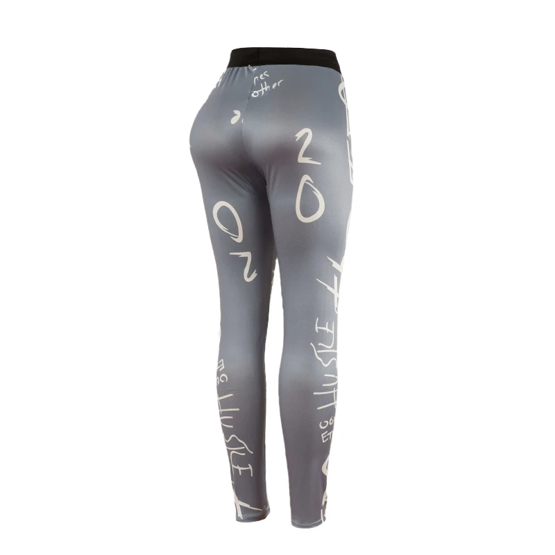 Popular Letter Printed Sexy Fitness Leggings from Europe and America, Sports Yoga Pants