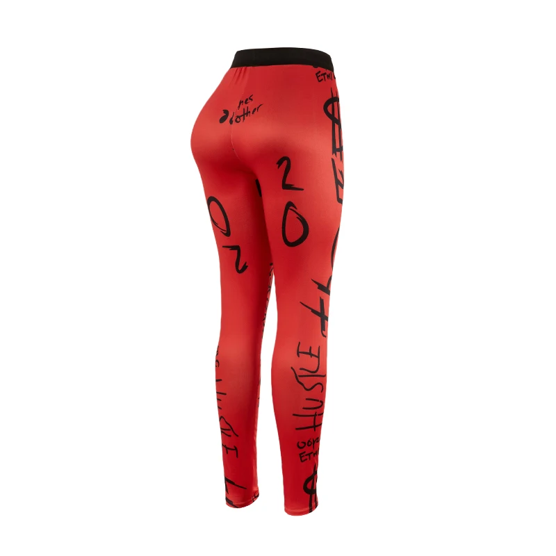 Popular Letter Printed Sexy Fitness Leggings from Europe and America, Sports Yoga Pants