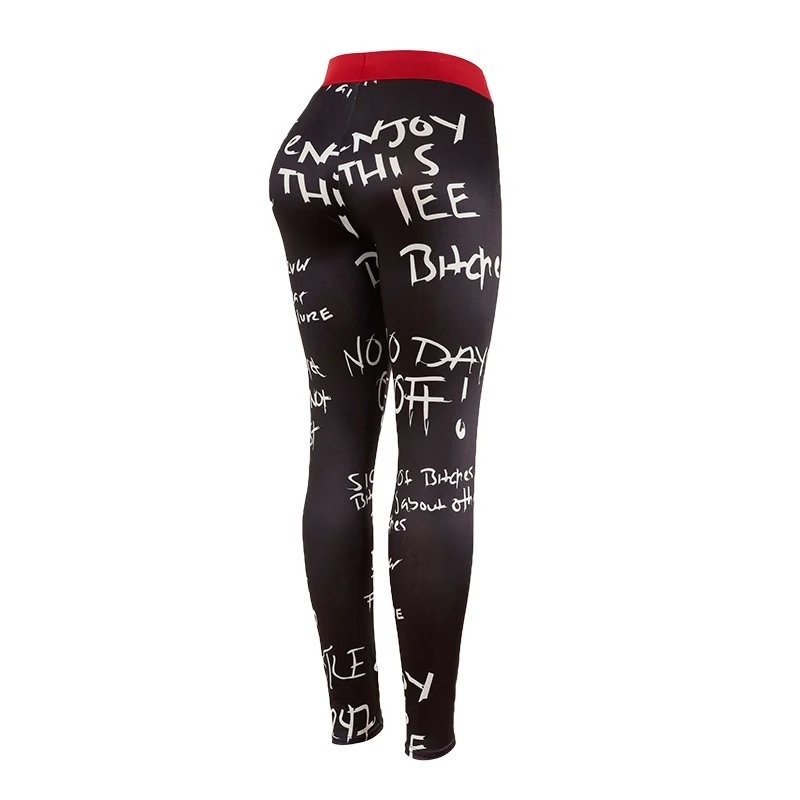 Popular Letter Printed Sexy Fitness Leggings from Europe and America, Sports Yoga Pants