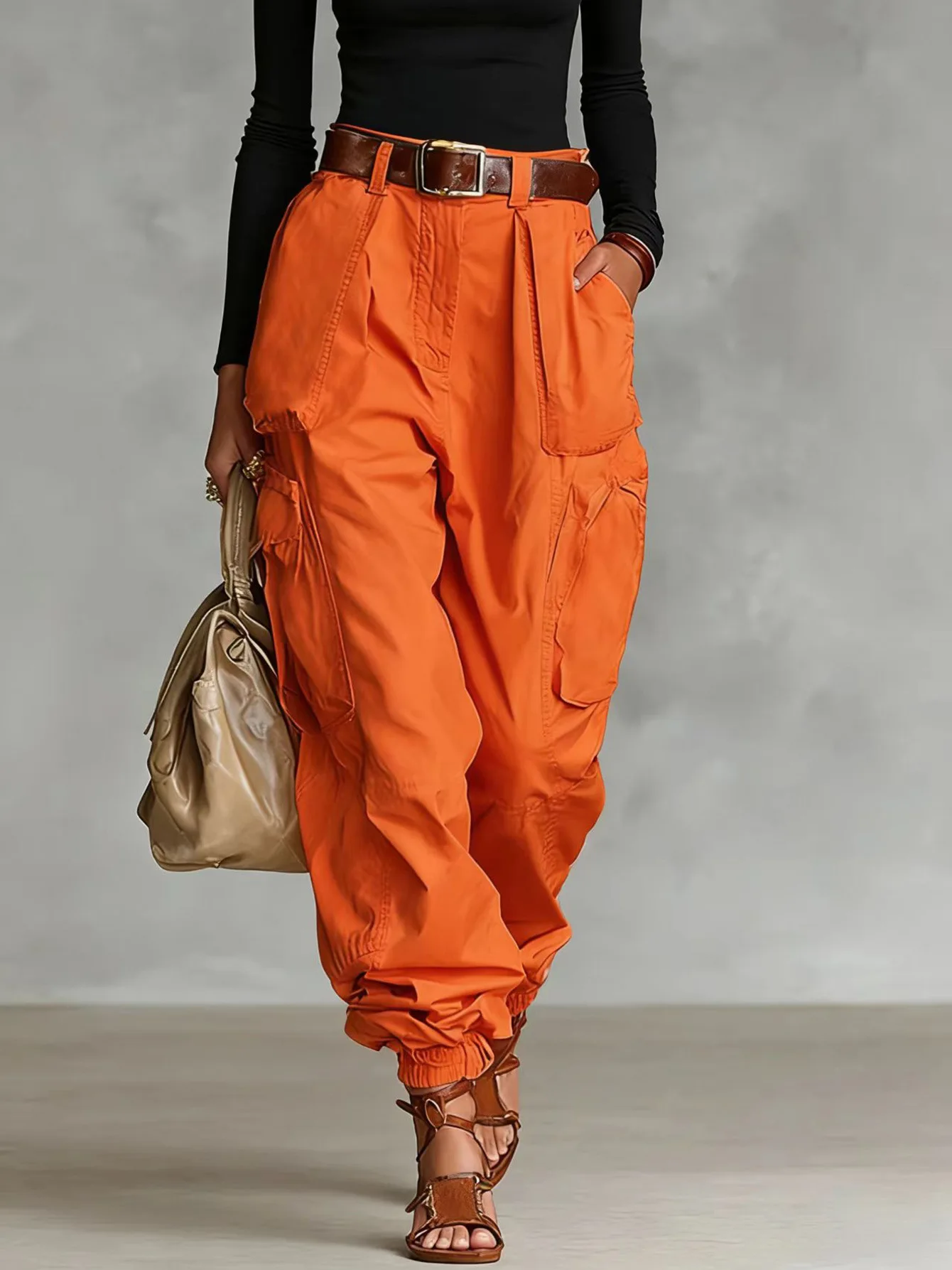 Pantalones De Mujer New High Waist Pocket Solid Color Overalls Women's Summer New Loose Casual Vacation Outdoor Sports Overalls